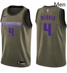Mens Nike Sacramento Kings 4 Chris Webber Swingman Green Salute to Service NBA Jersey Mens Nike Sacramento Kings 4 Chris Webber Swingman Green Salute to Service NBA Jersey