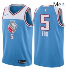 Mens Nike Sacramento Kings 5 DeAaron Fox Swingman Blue NBA Jersey City Edition Mens Nike Sacramento Kings 5 DeAaron Fox Swingman Blue NBA Jersey City Edition