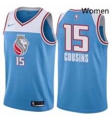 Womens Nike Sacramento Kings 15 DeMarcus Cousins Swingman Blue NBA Jersey City Edition Womens Nike Sacramento Kings 15 DeMarcus Cousins Swingman Blue NBA Jersey City Edition