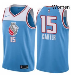 Womens Nike Sacramento Kings 15 Vince Carter Swingman Blue NBA Jersey City Edition Womens Nike Sacramento Kings 15 Vince Carter Swingman Blue NBA Jersey City Edition