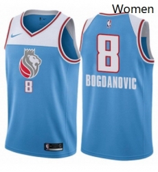 Womens Nike Sacramento Kings 8 Bogdan Bogdanovic Swingman Blue NBA Jersey City Edition Womens Nike Sacramento Kings 8 Bogdan Bogdanovic Swingman Blue NBA Jersey City Edition