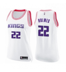 Womens Sacramento Kings 22 Richaun Holmes Swingman White Pink Fashion Basketball Jersey Womens Sacramento Kings 22 Richaun Holmes Swingman White Pink Fashion Basketball Jersey