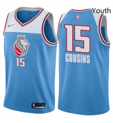 Youth Nike Sacramento Kings 15 DeMarcus Cousins Swingman Blue NBA Jersey City Edition Youth Nike Sacramento Kings 15 DeMarcus Cousins Swingman Blue NBA Jersey City Edition
