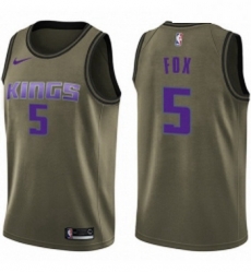 Youth Nike Sacramento Kings 5 DeAaron Fox Swingman Green Salute to Service NBA Jersey Youth Nike Sacramento Kings 5 DeAaron Fox Swingman Green Salute to Service NBA Jersey