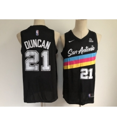 Men San Antonio Spurs 21 Tim Duncan Black 2021 Nike City Edition Swingman Stitched NBA Jersey With The NEW Sponsor Logo Men San Antonio Spurs 21 Tim Duncan Black 2021 Nike City Edition Swingman Stitched NBA Jersey With The NEW Sponsor Logo