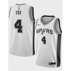 Men San Antonio Spurs 4 De 27Aaron Fox White 2024 25 Association Edition Stitched Basketball Jersey