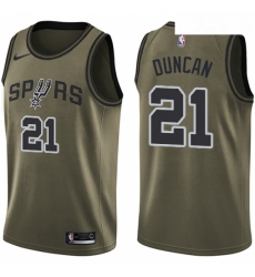 Mens Nike San Antonio Spurs 21 Tim Duncan Swingman Green Salute to Service NBA Jersey Mens Nike San Antonio Spurs 21 Tim Duncan Swingman Green Salute to Service NBA Jersey