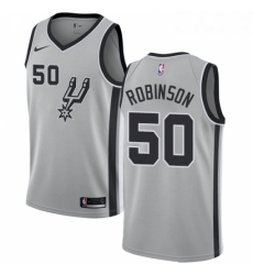 Mens Nike San Antonio Spurs 50 David Robinson Authentic Silver Alternate NBA Jersey Statement Edition Mens Nike San Antonio Spurs 50 David Robinson Authentic Silver Alternate NBA Jersey Statement Edition