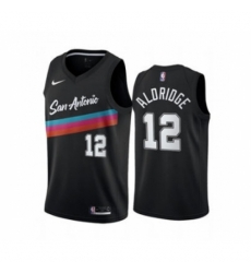 Men's San Antonio Spurs #12 LaMarcus Aldridge Black City Edition Fiesta 2020-21 Stitched Basketball Jersey Men's San Antonio Spurs #12 LaMarcus Aldridge Black City Edition Fiesta 2020-21 Stitched Basketball Jersey