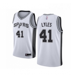Mens San Antonio Spurs 41 Trey Lyles Authentic White Basketball Jersey Association Edition Mens San Antonio Spurs 41 Trey Lyles Authentic White Basketball Jersey Association Edition