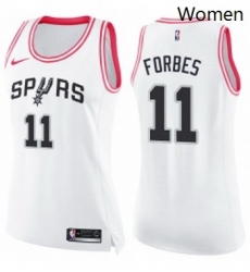 Womens Nike San Antonio Spurs 11 Bryn Forbes Swingman White Pink Fashion NBA Jersey Womens Nike San Antonio Spurs 11 Bryn Forbes Swingman White Pink Fashion NBA Jersey