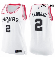 Womens Nike San Antonio Spurs 2 Kawhi Leonard Swingman WhitePink Fashion NBA Jersey Womens Nike San Antonio Spurs 2 Kawhi Leonard Swingman WhitePink Fashion NBA Jersey