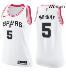 Womens Nike San Antonio Spurs 5 Dejounte Murray Swingman WhitePink Fashion NBA Jersey Womens Nike San Antonio Spurs 5 Dejounte Murray Swingman WhitePink Fashion NBA Jersey