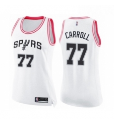 Womens San Antonio Spurs 77 DeMarre Carroll Swingman White Pink Fashion Basketball Jersey Womens San Antonio Spurs 77 DeMarre Carroll Swingman White Pink Fashion Basketball Jersey