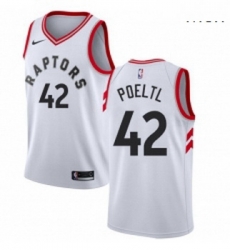 Mens Nike Toronto Raptors 42 Jakob Poeltl Authentic White NBA Jersey Association Edition Mens Nike Toronto Raptors 42 Jakob Poeltl Authentic White NBA Jersey Association Edition