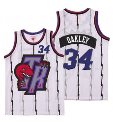 Raptors 34 Charles Oakley White Big Gray TR Logo Retro Jersey 9 Raptors 34 Charles Oakley White Big Gray TR Logo Retro Jersey 9
