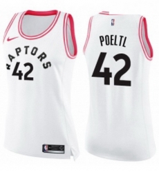 Womens Nike Toronto Raptors 42 Jakob Poeltl Swingman WhitePink Fashion NBA Jersey Womens Nike Toronto Raptors 42 Jakob Poeltl Swingman WhitePink Fashion NBA Jersey