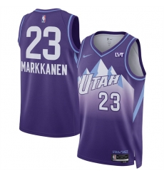 Men Utah Jazz 23 Lauri Markkanen Purple 2024 25 City Edition Stitched Basketball Jersey Men Utah Jazz 23 Lauri Markkanen Purple 2024 25 City Edition Stitched Basketball Jersey
