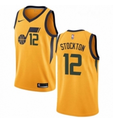 Mens Nike Utah Jazz 12 John Stockton Authentic Gold NBA Jersey Statement Edition Mens Nike Utah Jazz 12 John Stockton Authentic Gold NBA Jersey Statement Edition
