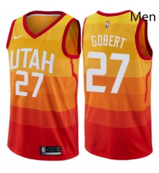 Mens Nike Utah Jazz 27 Rudy Gobert Authentic Orange NBA Jersey City Edition Mens Nike Utah Jazz 27 Rudy Gobert Authentic Orange NBA Jersey City Edition