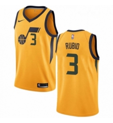 Mens Nike Utah Jazz 3 Ricky Rubio Authentic Gold NBA Jersey Statement Edition Mens Nike Utah Jazz 3 Ricky Rubio Authentic Gold NBA Jersey Statement Edition