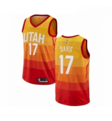 Mens Utah Jazz 17 Ed Davis Authentic Orange Basketball Jersey City Edition Mens Utah Jazz 17 Ed Davis Authentic Orange Basketball Jersey City Edition