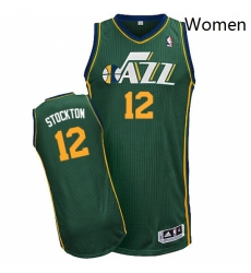 Womens Adidas Utah Jazz 12 John Stockton Authentic Green Alternate NBA Jersey Womens Adidas Utah Jazz 12 John Stockton Authentic Green Alternate NBA Jersey