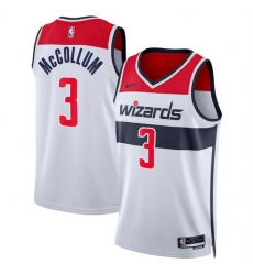 Men Washington Wizards  3 CJ McCollum White Association Edition Stitched Basketball Jersey