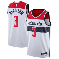 Men Washington Wizards  3 CJ McCollum White Association Edition Stitched Basketball Jersey