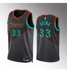 Men Washington Wizards 33 Kyle Kuzma Black 2023 24 City Edition Stitched Basketball Jersey Men Washington Wizards 33 Kyle Kuzma Black 2023 24 City Edition Stitched Basketball Jersey
