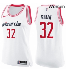 Womens Nike Washington Wizards 32 Jeff Green Swingman White Pink Fashion NBA Jersey Womens Nike Washington Wizards 32 Jeff Green Swingman White Pink Fashion NBA Jersey