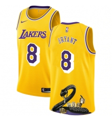 Lakers 8 Kobe Bryant Yellow Nike R I P Swingman Fashion Jersey 7 Lakers 8 Kobe Bryant Yellow Nike R I P Swingman Fashion Jersey 7
