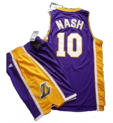 Los Angeles Lakers 10 Steve Nash Purple Revolution 30 Swingman NBA Jersey & Shorts Suit Los Angeles Lakers 10 Steve Nash Purple Revolution 30 Swingman NBA Jersey & Shorts Suit