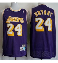 Men Adidas Lakers 24 Kobe Bryant Purple Throwback NBA Jersey