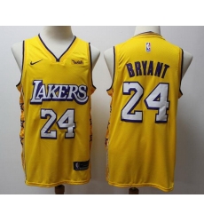 Men Lakers 24 Kobe Bryant Yellow City Edition Jersey Men Lakers 24 Kobe Bryant Yellow City Edition Jersey
