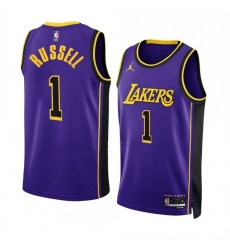 Men Los Angeles Lakers 1 D'Angelo Russell Purple Stitched Basketball Jersey Men Los Angeles Lakers 1 D'Angelo Russell Purple Stitched Basketball Jersey