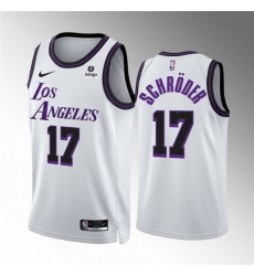 Men Los Angeles Lakers 17 Dennis Schroder White City Edition Stitched Basketball Jersey Men Los Angeles Lakers 17 Dennis Schroder White City Edition Stitched Basketball Jersey