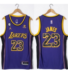 Men Los Angeles Lakers 23 LeBron James Purple With NO 6 Patch Stitched Basketball Jersey Men Los Angeles Lakers 23 LeBron James Purple With NO 6 Patch Stitched Basketball Jersey