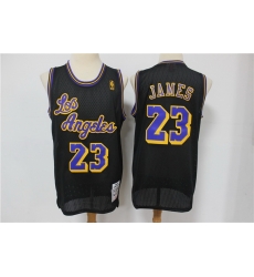 Men Los Angeles Lakers 23 Lebron James Black Mesh Hardwood Classics Jersey Men Los Angeles Lakers 23 Lebron James Black Mesh Hardwood Classics Jersey