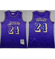 Men Los Angeles Lakers 24 Kobe Bryant Purple Throwback Stitched Basketball Jersey