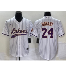 Men Los Angeles Lakers 24 Kobe Bryant White Cool Base With Patch Stitched Baseball Jersey Men Los Angeles Lakers 24 Kobe Bryant White Cool Base With Patch Stitched Baseball Jersey