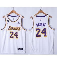 Men Los Angeles Lakers 24 Kobe Bryant White With NO 6 Patch Stitched Basketball Jersey Men Los Angeles Lakers 24 Kobe Bryant White With NO 6 Patch Stitched Basketball Jersey
