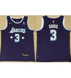 Men Los Angeles Lakers 3 Anthony Davis Bibigo Purple 75th Anniversary City Edition Stitched Jersey Men Los Angeles Lakers 3 Anthony Davis Bibigo Purple 75th Anniversary City Edition Stitched Jersey