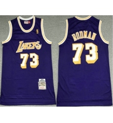 Men Los Angeles Lakers 73 Dennis Rodman Purple 1998 99 Hardwood Classics Soul Swingman Stitched NBA Throwback Jersey Men Los Angeles Lakers 73 Dennis Rodman Purple 1998 99 Hardwood Classics Soul Swingman Stitched NBA Throwback Jersey