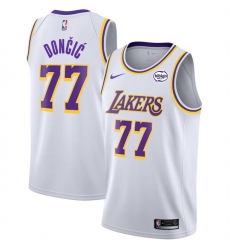 Men Los Angeles Lakers 77 Luka Doncic White 2025 Association Edition Stitched Basketball Jersey