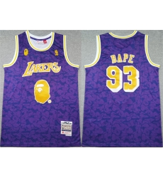 Men Los Angeles Lakers 93 Bape Purple 1996 97 Stitched NBA Jersey Men Los Angeles Lakers 93 Bape Purple 1996 97 Stitched NBA Jersey