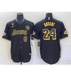 Men Los Angeles Lakers Front 8 Back 24 Kobe Bryant With NO 6 And KB Patch Black Cool Base Stitched Baseball Jersey Men Los Angeles Lakers Front 8 Back 24 Kobe Bryant With NO 6 And KB Patch Black Cool Base Stitched Baseball Jersey