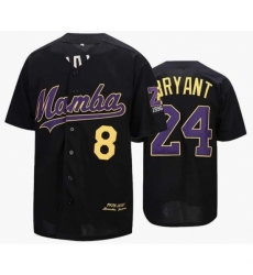 Men Mamba 8 24 Kobe Bryant Black Base Ball Jersey Men Mamba 8 24 Kobe Bryant Black Base Ball Jersey