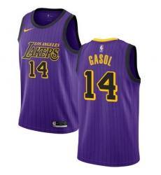 Men Nike Los Angeles Lakers 14 Marc Gasol Purple NBA Swingman City Edition 2018 19 Jersey Men Nike Los Angeles Lakers 14 Marc Gasol Purple NBA Swingman City Edition 2018 19 Jersey