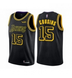 Mens Los Angeles Lakers 15 DeMarcus Cousins Swingman Black City Edition Basketball Jersey Mens Los Angeles Lakers 15 DeMarcus Cousins Swingman Black City Edition Basketball Jersey
